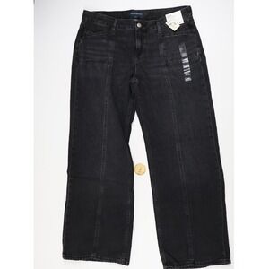 Aeropostale Baggy Wide Leg Jeans Black Solid XL NWT $69.95 MSRP